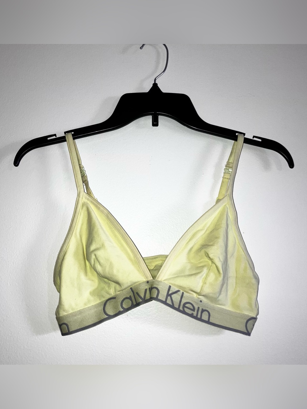 Calvin Klein Pale Yellow Logo Triangle Bralette